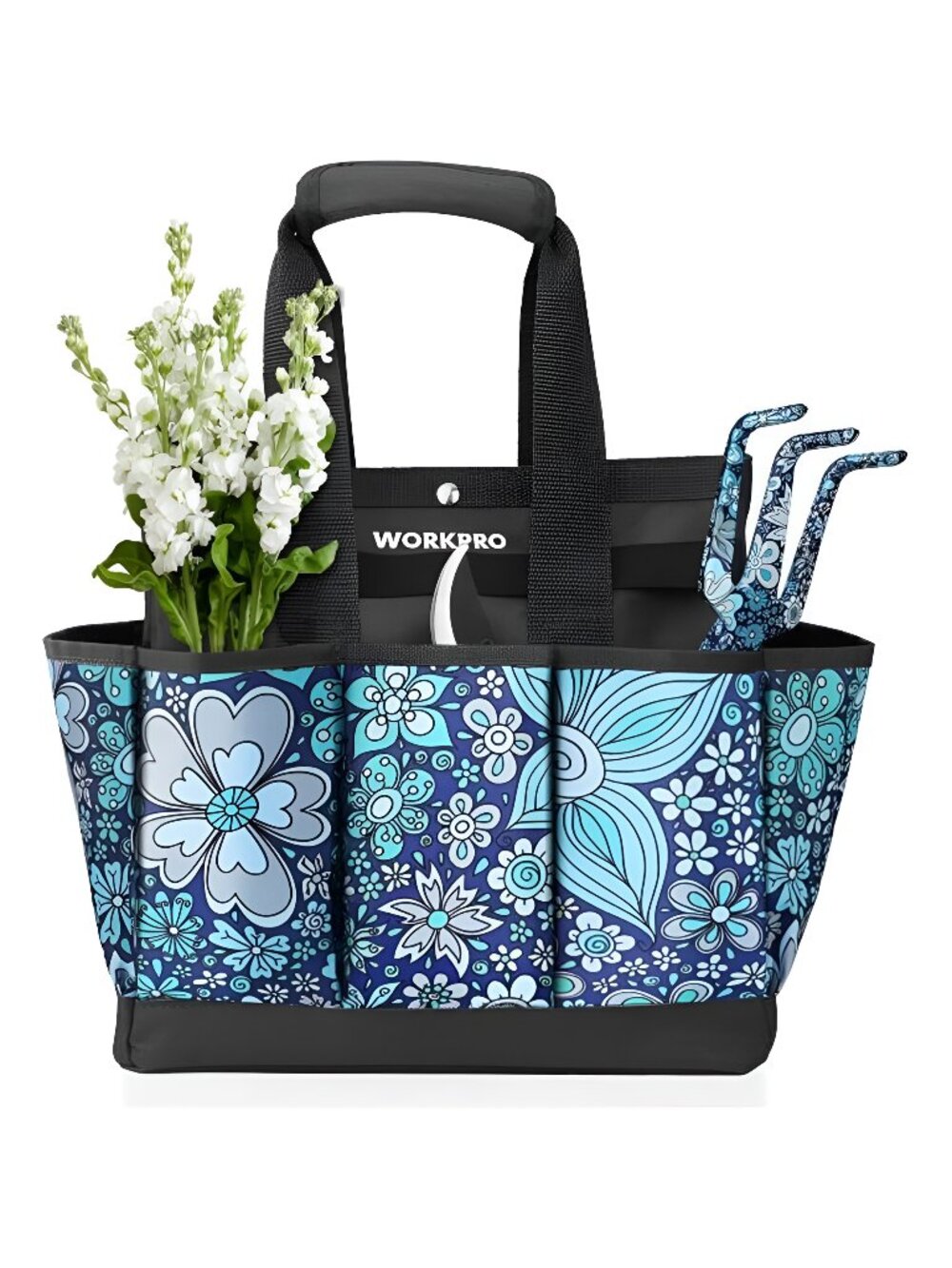 Garden Tool Bag, 9 Pockets Gardening Bag, Heavy Duty Oxford Garden Tote Bag